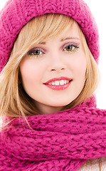 Image showing happy teenage girl in hat