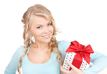 Image showing happy girl with gift box