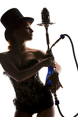 Image showing woman with hookah