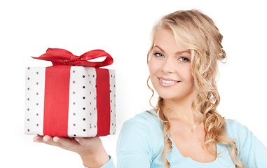 Image showing happy girl with gift box