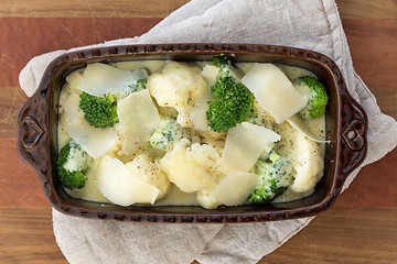 Image showing Gratin of cauliflower and broccoli