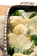 Image showing Gratin of cauliflower and broccoli