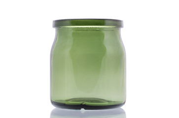 Image showing Green glass jar