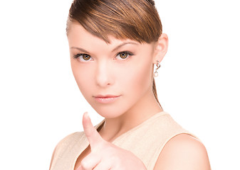 Image showing woman pointing her finger