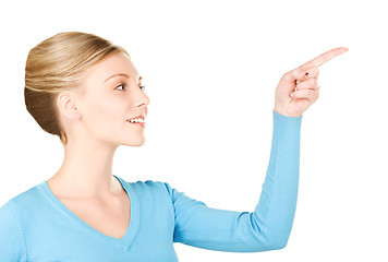 Image showing woman pointing her finger