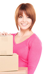 Image showing businesswoman with parcels