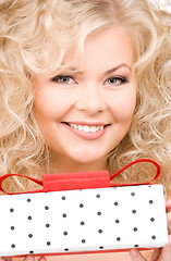 Image showing happy girl with gift box