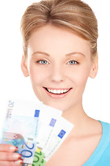 Image showing lovely woman with money