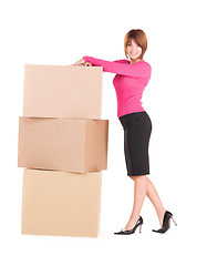 Image showing businesswoman with boxes