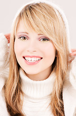 Image showing lovely teenage girl in hoodie