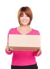 Image showing businesswoman with parcel