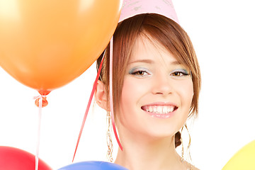 Image showing party girl with balloons