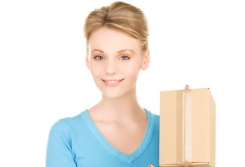 Image showing businesswoman with parcel