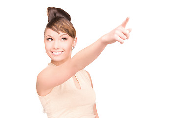 Image showing woman pointing her finger