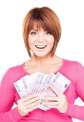 Image showing happy woman with money