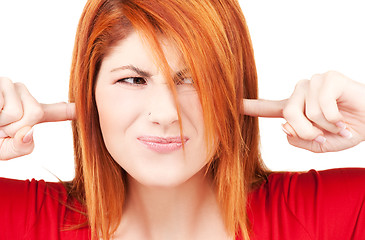 Image showing unhappy redhead woman