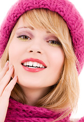 Image showing happy teenage girl in hat