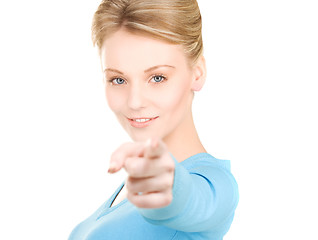 Image showing woman pointing her finger