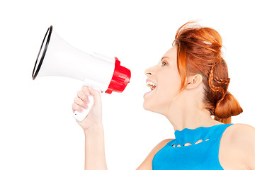 Image showing woman with megaphone