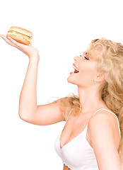 Image showing woman with burger