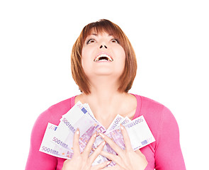 Image showing happy woman with money