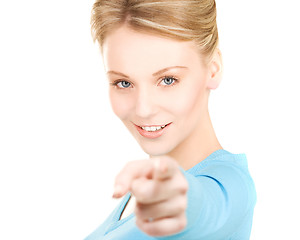 Image showing woman pointing her finger