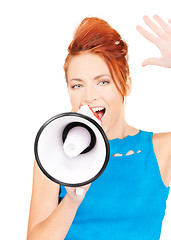 Image showing woman with megaphone