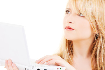 Image showing teenage girl with laptop computer