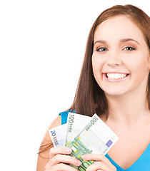 Image showing lovely teenage girl with money