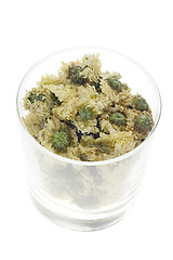 Image showing Traditional Chinese Medicine - Dried Chrysanthemum flowers

