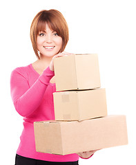 Image showing businesswoman with parcels