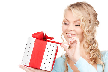 Image showing happy girl with gift box