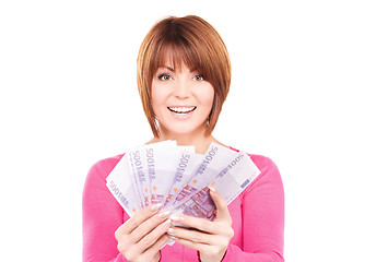 Image showing happy woman with money