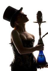 Image showing woman with hookah