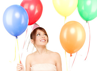 Image showing party girl with balloons