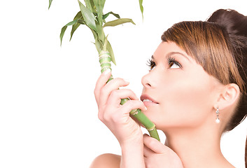 Image showing woman with sprout