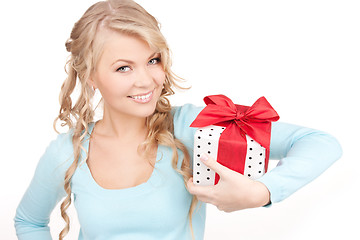 Image showing happy girl with gift box