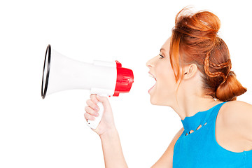 Image showing woman with megaphone