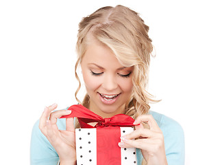 Image showing happy girl with gift box