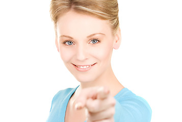 Image showing woman pointing her finger
