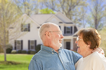 Image showing Happy Senior Couple in Front Yard of House