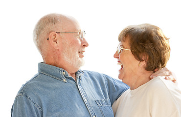 Image showing Happy Senior Couple Laughing on White