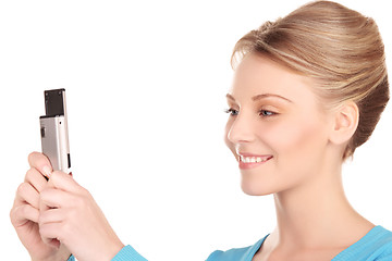 Image showing happy woman with cell phone