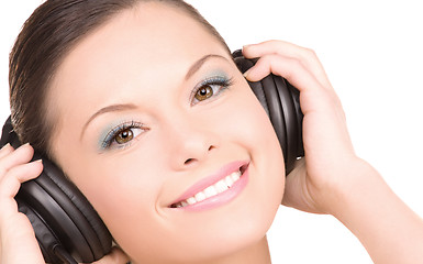 Image showing happy woman in headphones