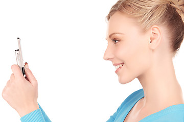 Image showing happy woman with cell phone