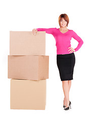 Image showing businesswoman with boxes