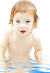 Image showing baby boy in water