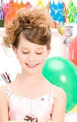 Image showing party girl with cake