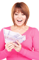 Image showing happy woman with money