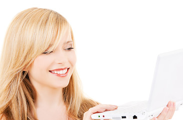 Image showing teenage girl with laptop computer